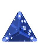 Triangle pietre strass da cucire piatto 3 foro 12mm Sapphire