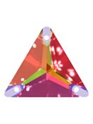 Triangle pietre strass da cucire piatto 3 foro 16mm Crystal Vitrail Medium