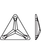 Triangle pietre strass da cucire piatto 3 foro 16mm Crystal Lotus Pink Delite