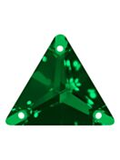 Triangle pietre strass da cucire piatto 3 foro 16mm Emerald
