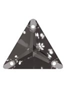 Triangle pietre strass da cucire piatto 3 foro 22mm Black Diamond