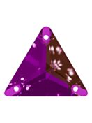 Triangle pietre strass da cucire piatto 3 foro 22mm Amethyst