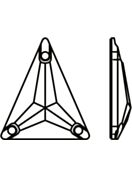 Slim Triangle pietre strass da cucire piatto 3 foro 28x25mm Jet