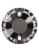 Rose pietre strass da cucire piatto 2 foro 8mm Black Diamond