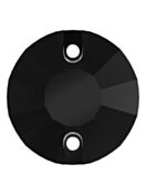 Rose pietre strass da cucire piatto 2 foro 8mm Jet