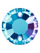 Rose pietre strass da cucire piatto 2 foro 8mm Dark Aquamarine