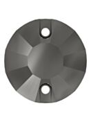 Rose pietre strass da cucire piatto 2 foro 10mm Jet Hematite