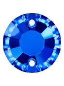 Rose pietre strass da cucire piatto 2 foro 10mm Capri Blue