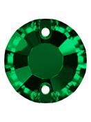 Rose pietre strass da cucire piatto 2 foro 10mm Emerald