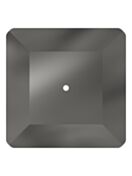 Square pietre strass da cucire piatto 1 foro 10mm Jet Hematite