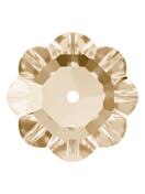 Flower pietre strass da cucire piatto 1 foro 6mm Crystal Golden Shadow