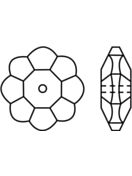 Flower pietre strass da cucire piatto 1 foro 8mm Crystal Ghost Light