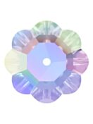 Flower pietre strass da cucire piatto 1 foro 12mm Crystal AB