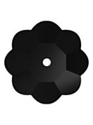 Flower pietre strass da cucire piatto 1 foro 12mm Jet