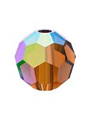 Regular Cut perla di vetro sfaccettata 6mm Smoked Topaz AB
