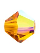 Bicono Perla di vetro sfaccettata 3mm Topaz AB