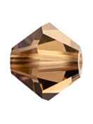 Bicono Perla di vetro sfaccettata 3mm Smoked Topaz