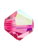 Bicono Perla di vetro sfaccettata 3mm Rose AB