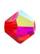 Bicono Perla di vetro sfaccettata 3mm Light Siam AB