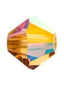 Bicono Perla di vetro sfaccettata 4mm Light Colorado Topaz AB