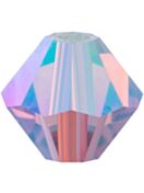 Bicono Perla di vetro sfaccettata 4mm Violet AB 2x