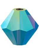 Bicono Perla di vetro sfaccettata 4mm Deep Tanzanite AB 2x