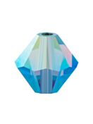 Bicono Perla di vetro sfaccettata 4mm Sapphire AB 2x