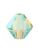 Bicono Perla di vetro sfaccettata 4mm Chrysolite AB 2x