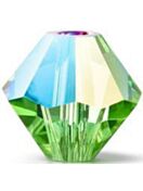 Bicono Perla di vetro sfaccettata 4mm Peridot Glitter