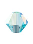 Bicono Perla di vetro sfaccettata 4mm Aquamarine AB 2x