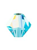 Bicono Perla di vetro sfaccettata 4mm Aqua Bohemica AB