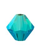 Bicono Perla di vetro sfaccettata 4mm Blue Zircon AB 2x
