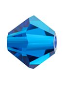 Bicono Perla di vetro sfaccettata 4mm Capri Blue