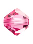 Bicono Perla di vetro sfaccettata 4mm Rose