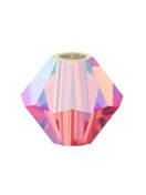 Bicono Perla di vetro sfaccettata 4mm Rose AB 2x