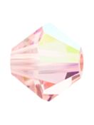 Bicono Perla di vetro sfaccettata 4mm Light Rose AB