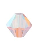 Bicono Perla di vetro sfaccettata 4mm Rose Opal AB 2x