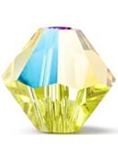 Bicono Perla di vetro sfaccettata 4mm Citrine Glitter