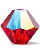 Bicono Perla di vetro sfaccettata 4mm Light Siam Glitter