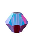 Bicono Perla di vetro sfaccettata 4mm Siam AB 2x