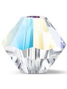 Bicono Perla di vetro sfaccettata 5mm Crystal Glitter