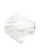 Bicono Perla di vetro sfaccettata 5mm White Opal