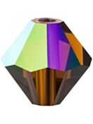 Bicono Perla di vetro sfaccettata 5mm Smoked Topaz AB