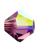 Bicono Perla di vetro sfaccettata 5mm Amethyst AB