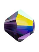 Bicono Perla di vetro sfaccettata 5mm Deep Tanzanite AB