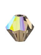 Bicono Perla di vetro sfaccettata 5mm Black Diamond AB