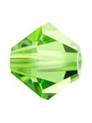 Bicono Perla di vetro sfaccettata 5mm Peridot