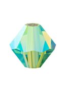 Bicono Perla di vetro sfaccettata 5mm Peridot AB 2x