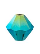 Bicono Perla di vetro sfaccettata 5mm Emerald AB 2x