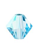 Bicono Perla di vetro sfaccettata 5mm Aquamarine AB